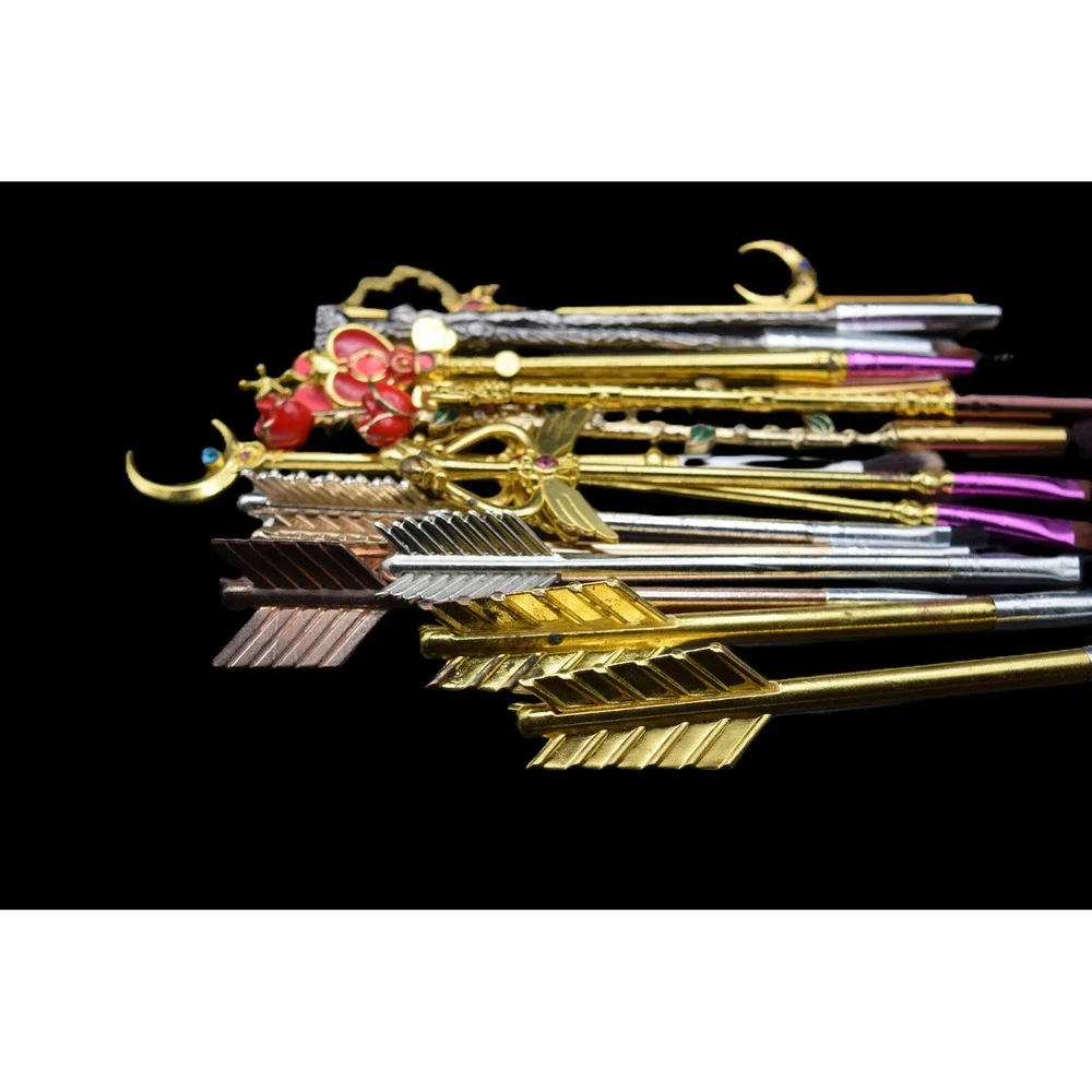 Magical Girl Wand Makeup Brush Set 17pc Colors Gold Silver Rose Good Cosmetic